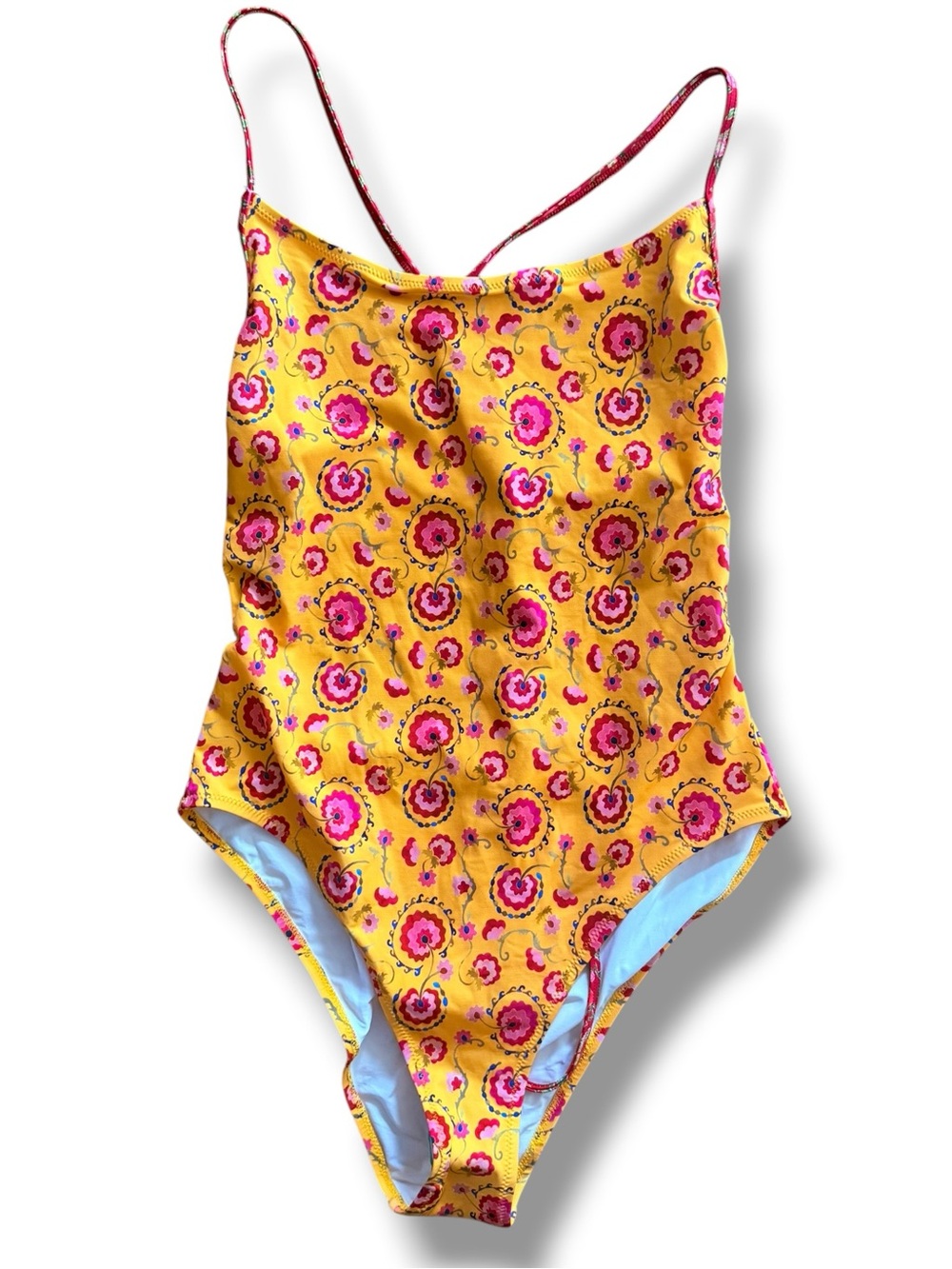 Follow Suit NWT One-Piece Swimsuit Orange Pink Floral Sz XL